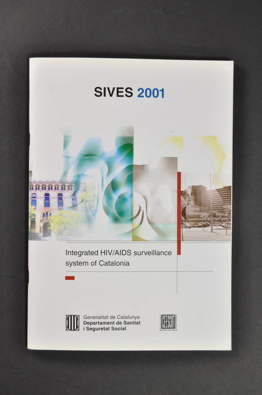 Generalitat De Catalunya, Departament de Sanitat i Assistència Social BROCHURE "SIVES 2001. Integrated HIV/AIDS surveillance system of Catalonia" (en anglais) (Système intégré de surveillance du VIH/sida en Catalogne) Espagne 2002 2004.49.13 Photo Mucem