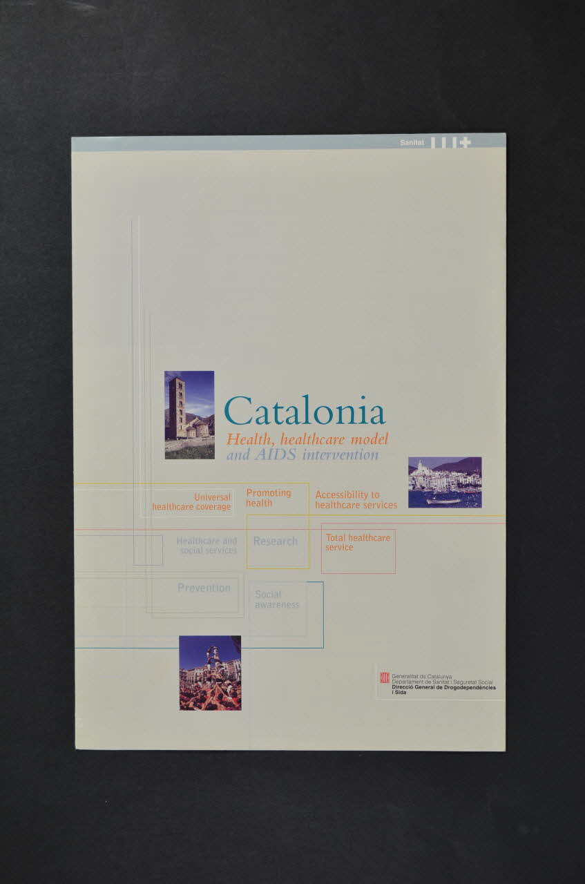 Generalitat De Catalunya, Departament de Sanitat i Assistència Social Dépliant "Catalonia. Health, healthcare model and AIDS intervention" (en anglais) (Catalogne. Santé, modèle de soins et interventions sur le sida) Espagne 2001 2004.49.14 Photo Mucem