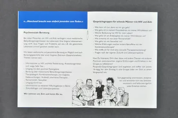 Pluspunkt BROCHURE "Pluspunkt. Beratung, Hilfe, Information für Menschen mit HIV und AIDS" (?? Santé Information pour les hommes séropositifs) Allemagne 2003 2003.94.71 Photo Mucem