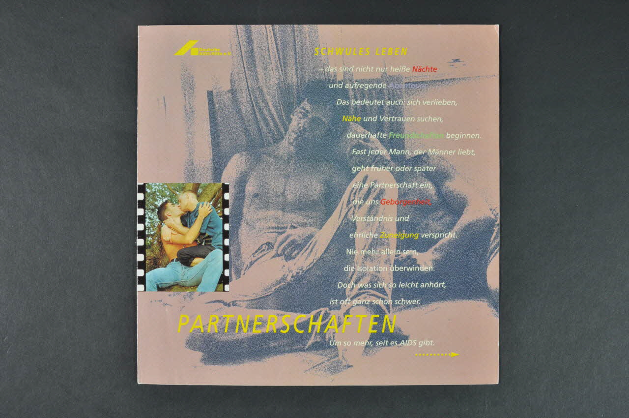 Deutsche Aids-Hilfe BROCHURE "Partnerschaften" (traduction) Allemagne 2003 2003.94.73 Photo Mucem