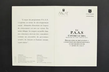 Dépliant "Le P.A.A.S contre le sida (Programme de prévention à l'intention des professionnels et des résidants de l'Armée du Salut)" 2005.97.23 Photo Mucem