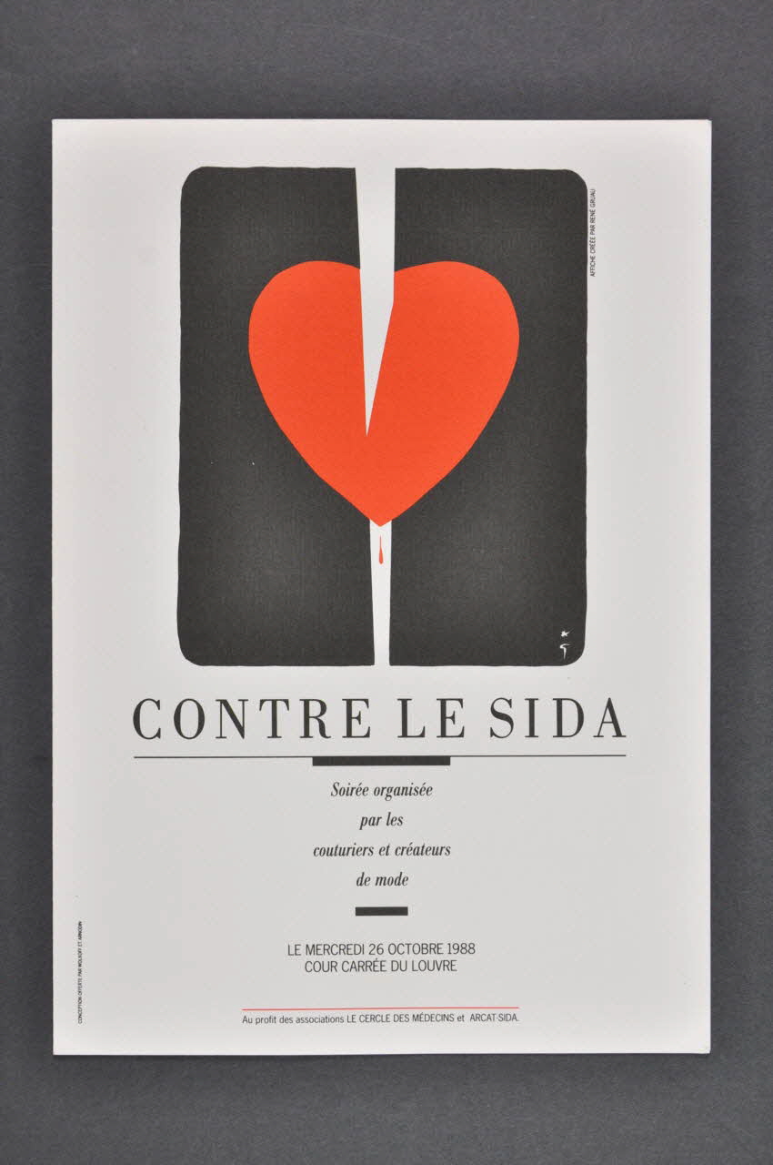 Association pour la Recherche, la Communication et les Actions pour l'Accès aux Traitements (ARCAT) CARTON D'INVITATION "Contre le sida" France 1988/10/26 2005.97.46 Photo Mucem