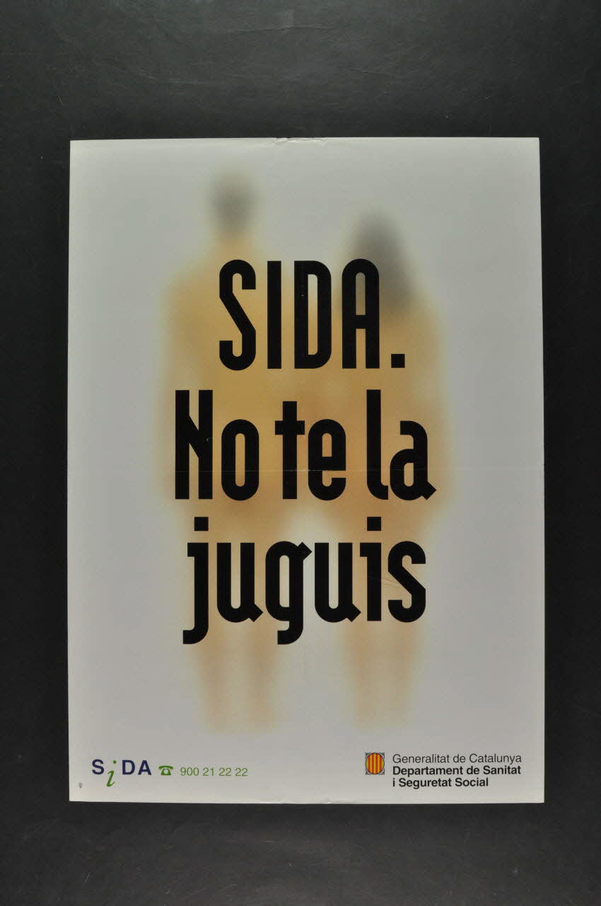 Generalitat De Catalunya affiche "Sida. No te la juguis" (Sida. Ne t'en moque pas) Espagne 1993 2004.49.5 Photo Mucem