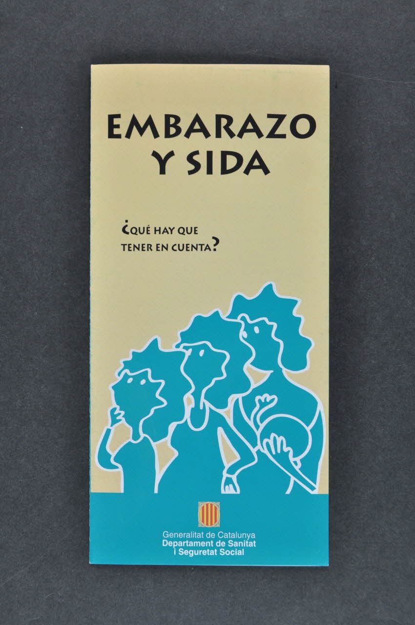 Generalitat De Catalunya, Departament de Sanitat i Assistència Social Dépliant "Embarazo y sida" (en castillan) (Grossesse et sida) Espagne 1994 2004.49.50 Photo Mucem