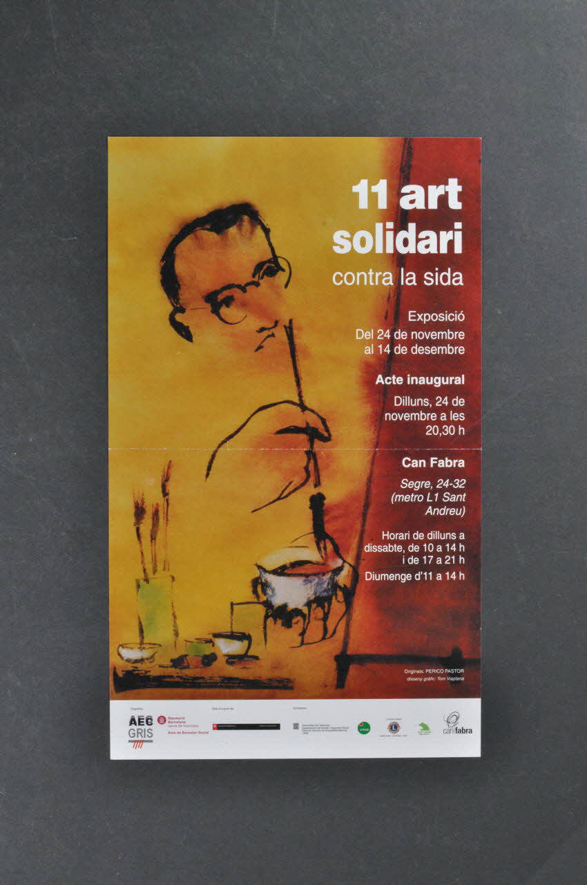 Association Aec Gris affichette "11 art solidari contra la sida" Espagne 2003 2004.50.2 Photo Mucem