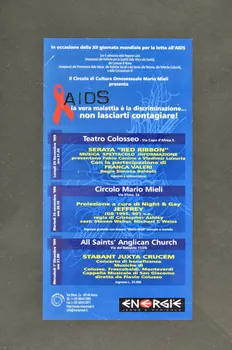 Circolo di Cultura Omosessuale Mario Mieli affichette "XII Giornata Mondiale per la lotta all'AIDS" Italie 1999 2003.95.2 Photo Mucem