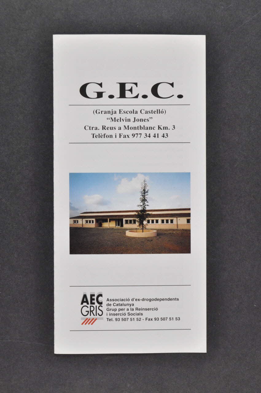 Association Aec Gris Dépliant G.E.C. (Granja Escola Castello) Espagne 1994 2004.50.6 Photo Mucem