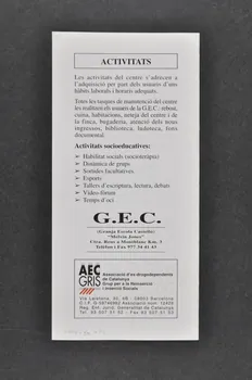 Association Aec Gris Dépliant G.E.C. (Granja Escola Castello) Espagne 1994 2004.50.6  Photo Mucem