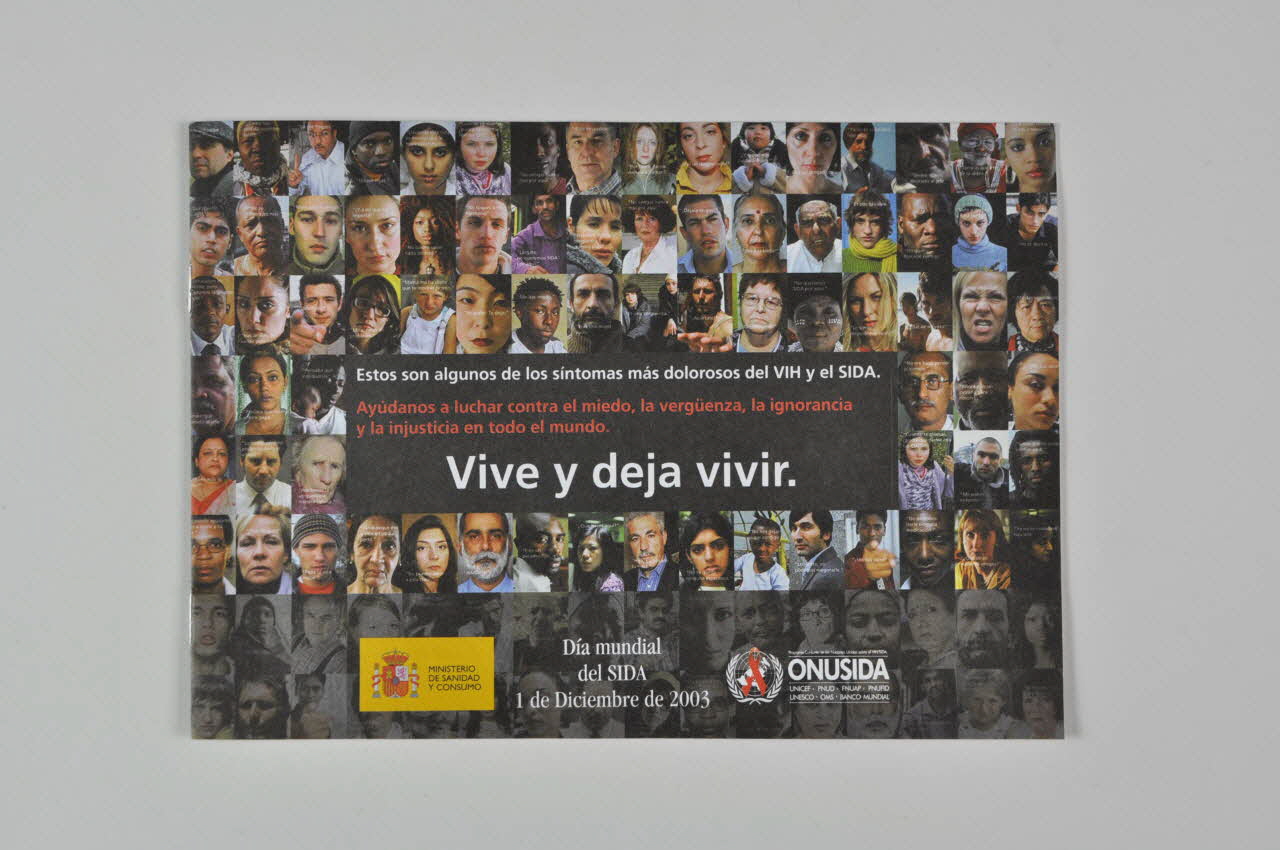 Ministère De La Santé Et Onusida BROCHURE "Vive y deja vivir" Espagne 2003 2004.50.9 Photo Mucem