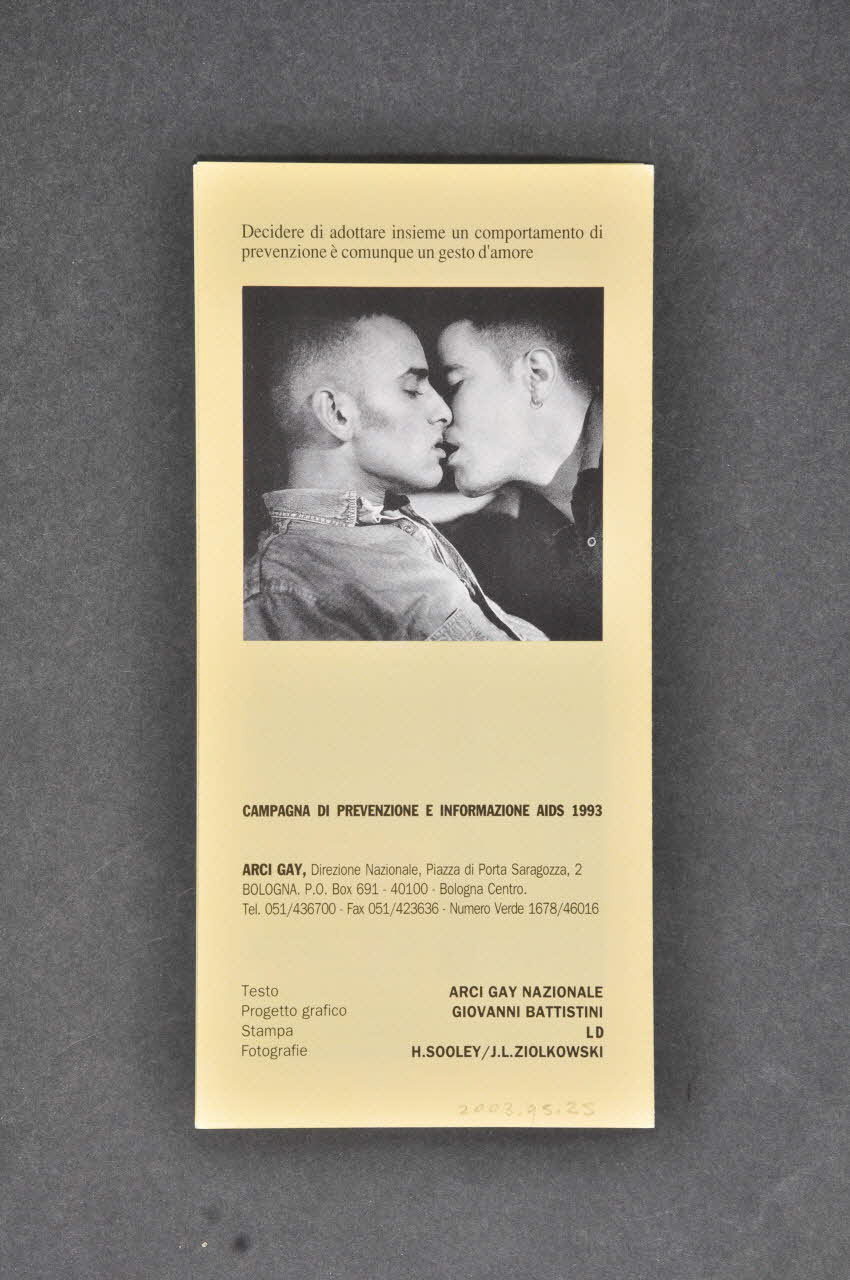 Arci Gay Dépliant "Sesso ? Sicuro ?" (Sexe ? Sûr?) Italie 1993 2003.95.25 Photo Mucem