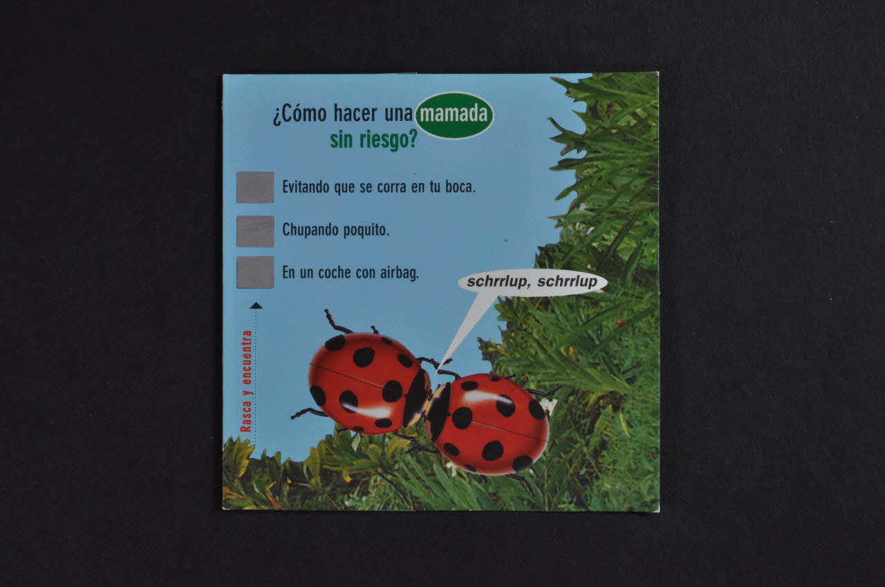 Stop Sida Dépliant "Como hacer una mamada sin riesgo" (Comment téter sans risque) (faire une fellation) Espagne 1998 2004.51.12 Photo Mucem