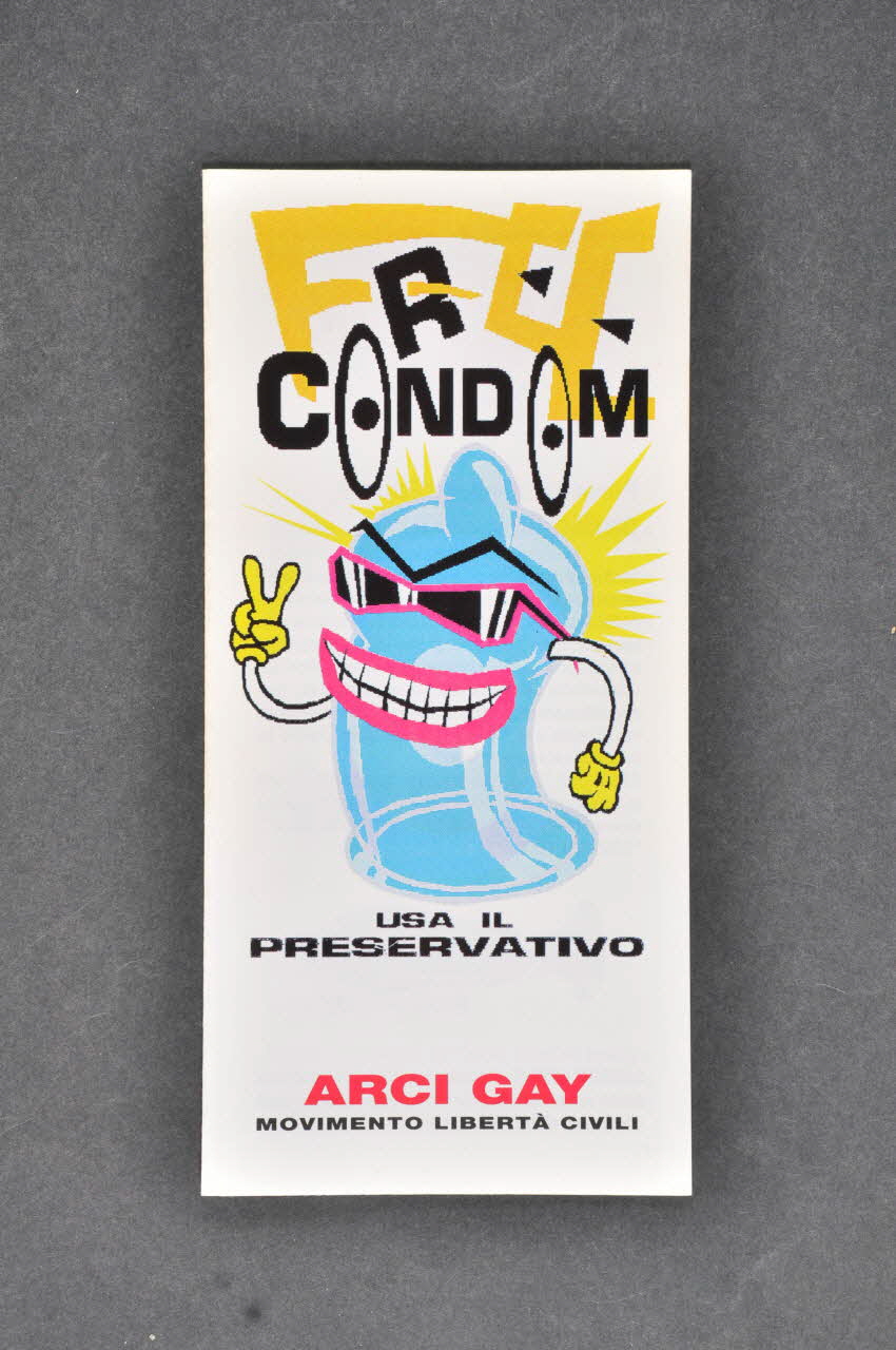 Arci Gay Dépliant "Usa il preservativo" (Utiliser le préservatif) Italie 1993 2003.95.28 Photo Mucem