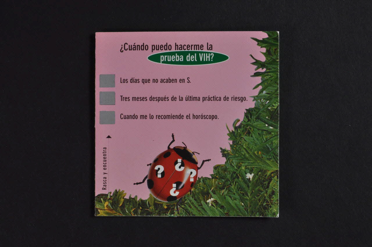 Stop Sida Dépliant "Quando puedo hacerme la prueba del VIH ?" (A quel moment faire le test du VIH ?) Espagne 1998 2004.51.14 Photo Mucem