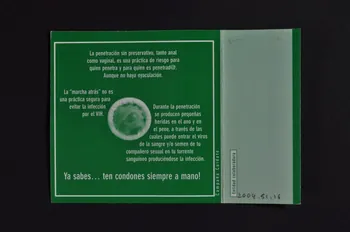 Stop Sida Dépliant "Cuando utilizo el condon ?" (Quand utiliser un préservatif ?) Espagne 1998 2004.51.16 Photo Mucem