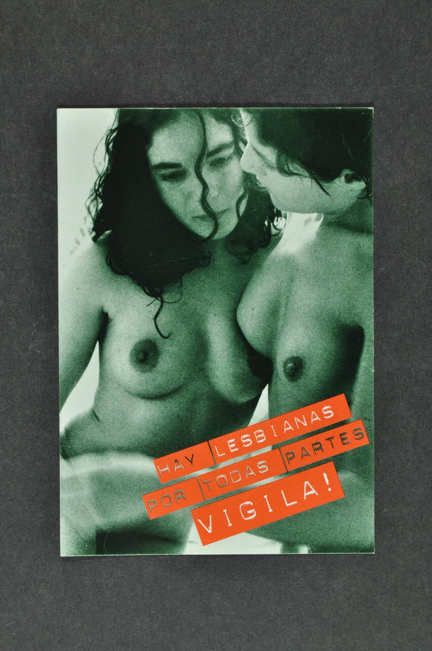 Stop Sida carte postale "Hay lesbianas por todas partes vigila !" (Attention, les lesbiennes vigilance de tous les côtés) Espagne 1999 2004.51.18 Photo Mucem