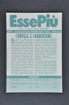 Associazione Solidarieta Aids (ASA) - Milano revue Esse Piu, X, 2, mars-avril 2000 : "Candele e Sabbiature"  (Bougies et ??) Italie 2000 2003.95.38 Photo Mucem