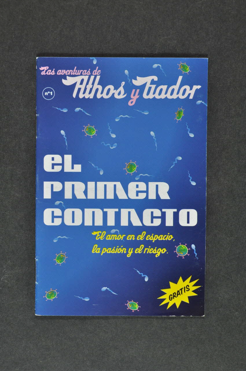 Stop Sida BROCHURE "El primer contacto. El amor en el espacio, la pasion y el riesgo" (Le premier contact. L'amour dans l'espace, la passion et le risque) Espagne 2001 2004.51.25 Photo Mucem