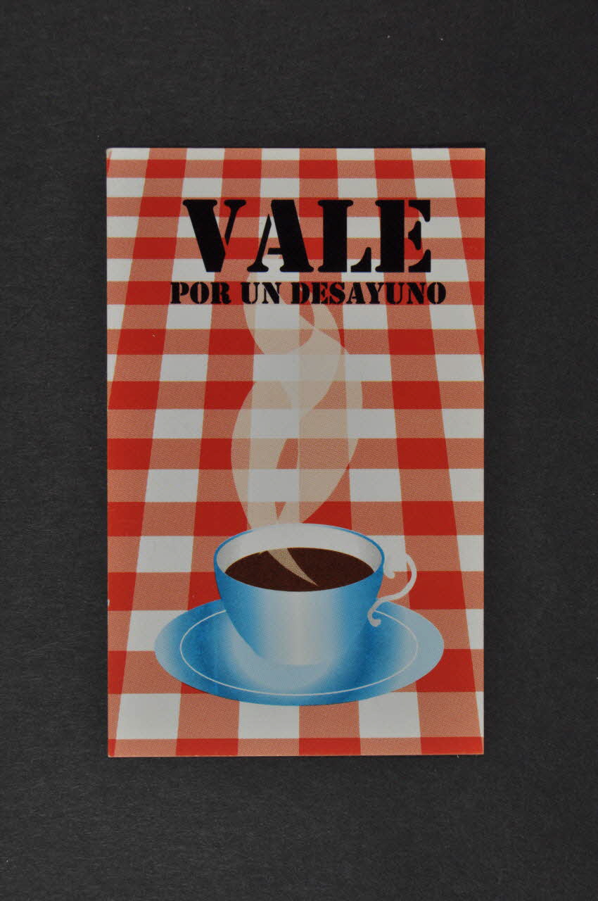 Stop Sida carte "Vale pour un desayuno" (Bon pour un petit déjeuner) Espagne 2001 2004.51.28 Photo Mucem