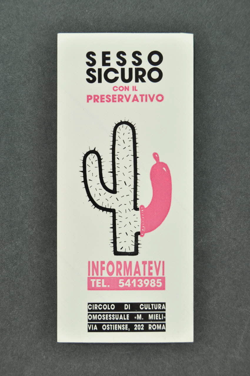 autocollant "Sesso sicuro con il preservativo" (Sexe sûr avec le préservatif) 2003.95.6 Photo Mucem