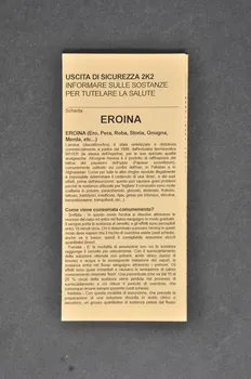 Dépliant "Uscita di sicurezza 2K2. EROINA" 2003.96.18 Photo Mucem
