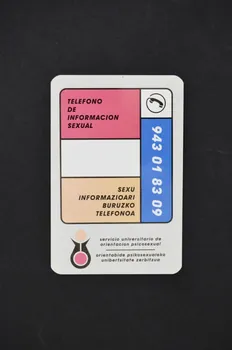 Servicio Universitario De Orientacion Psicosexual Carte calendrier telefono de informacion sexual Espagne 2000 2004.52.1 Photo Mucem