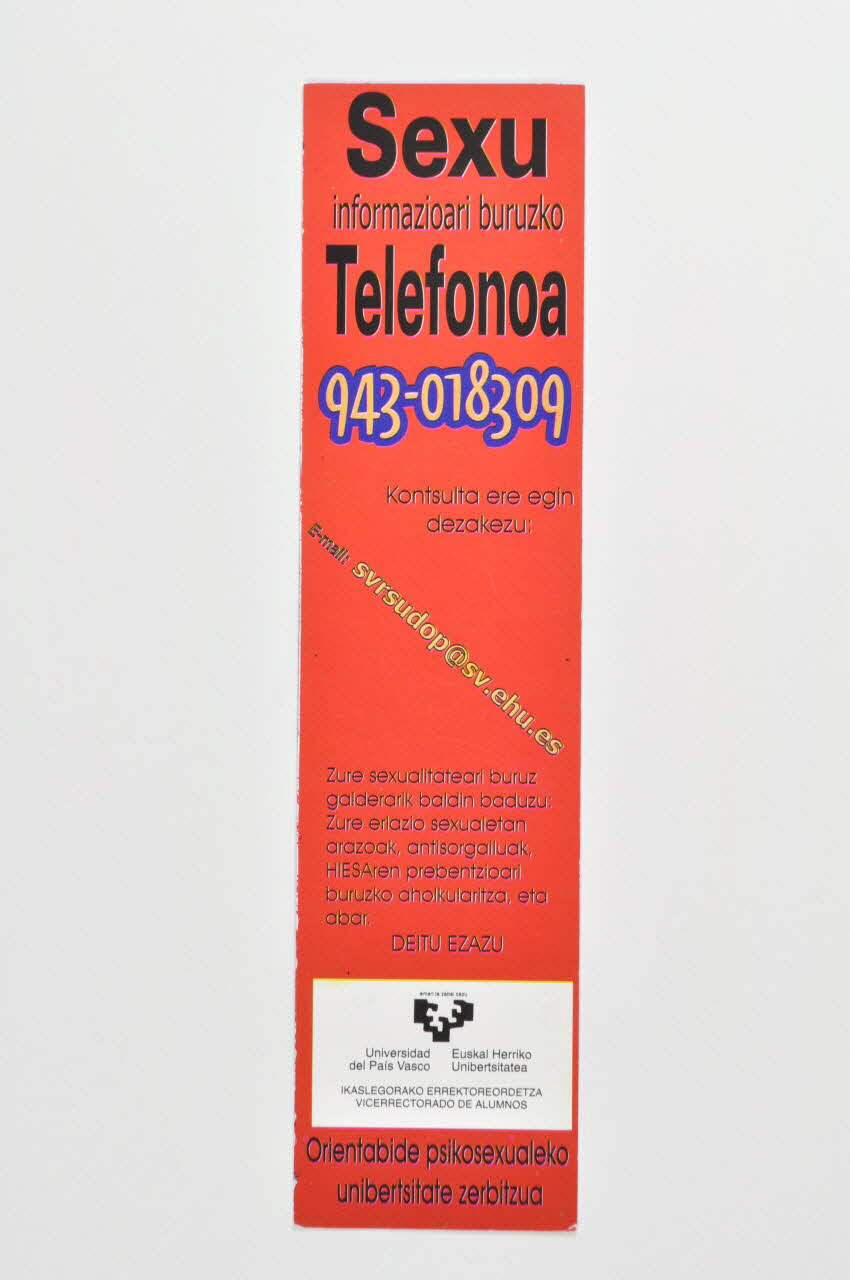 marque-page telefono de informacion sexual 2004.52.2 Photo Mucem