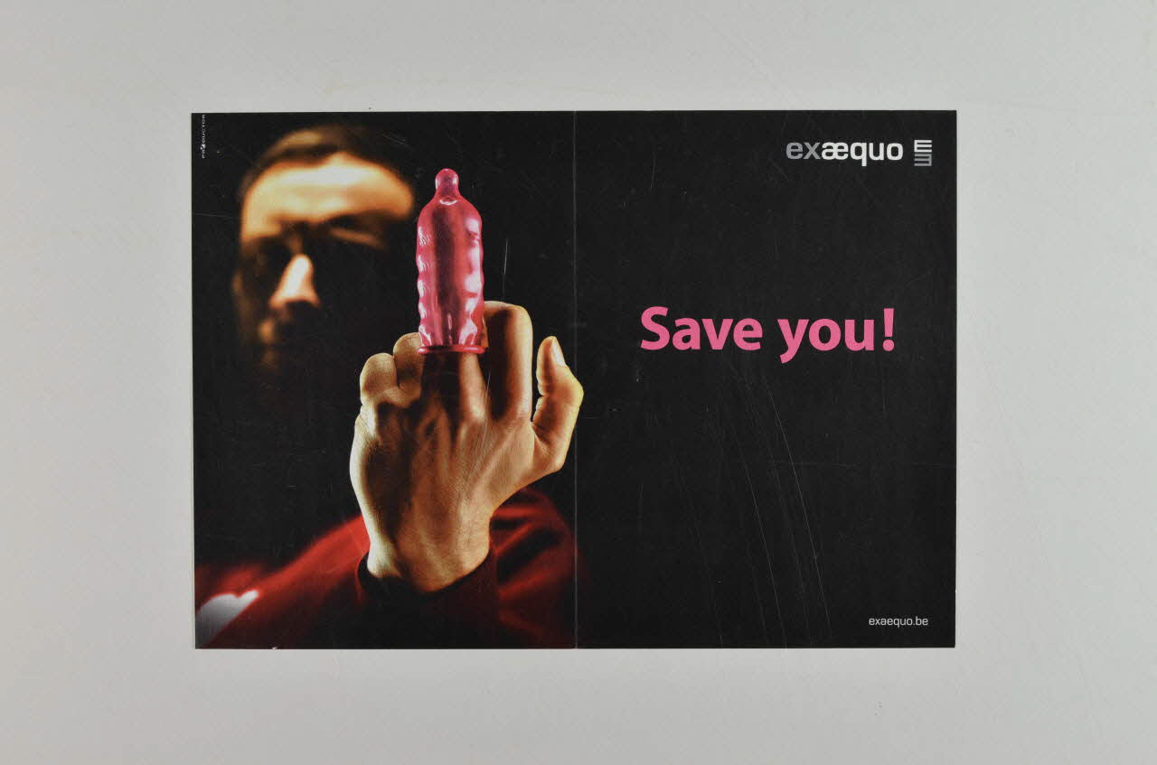 affichette "Save you" (Protégez-vous!) Belgique 2005 2005.98.7 Photo Mucem