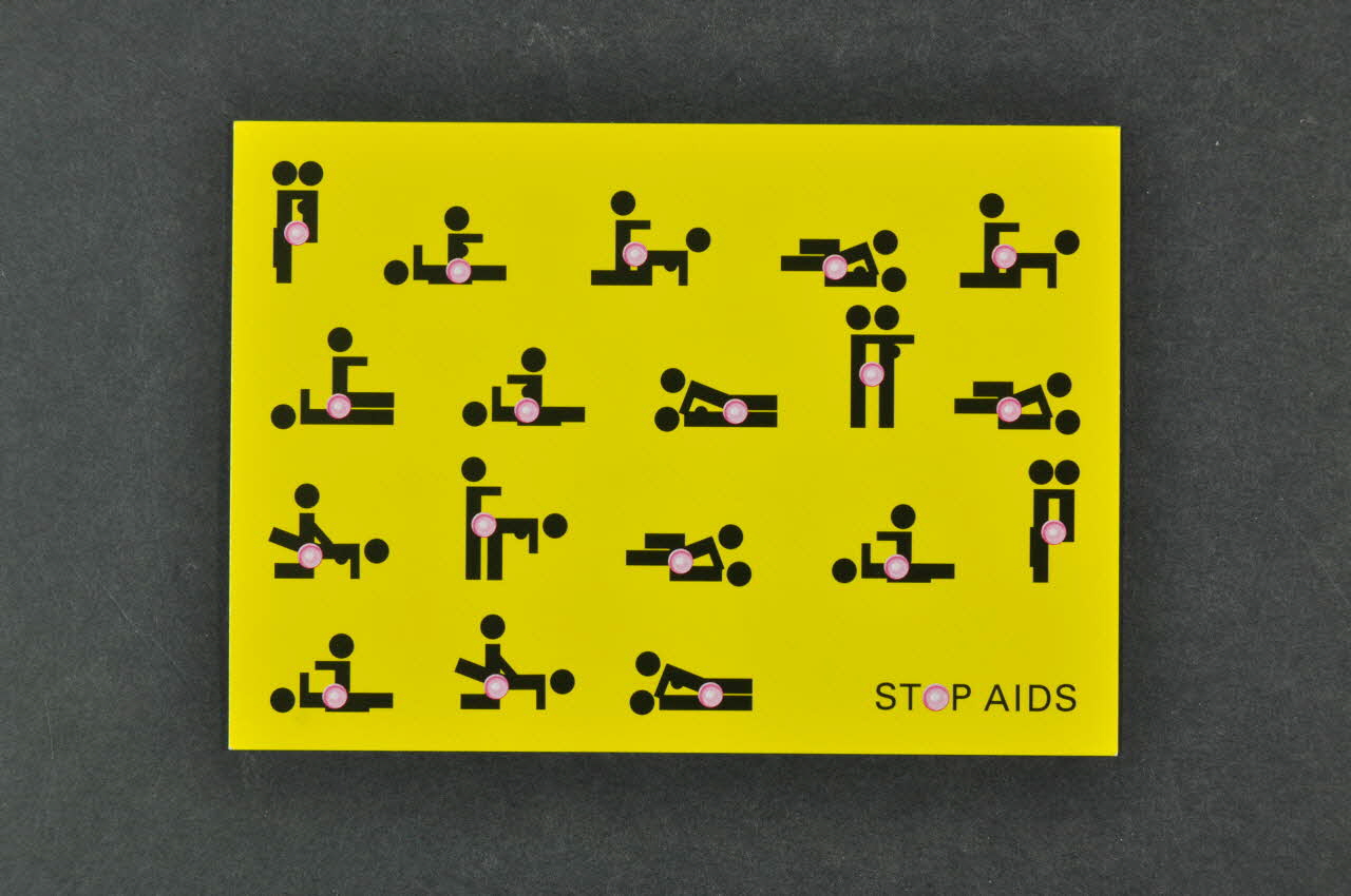 Aide Suisse Contre Le Sida, Campagne Stop Aids carte postale "STOP AIDS" 18 couples stylisés Bretagne, France 2004 2004.53.9 Photo Mucem