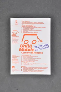 tract "Unita mobile. Comune di Rozzano" (Unité mobile de la commune de Rozzano) 2003.96.52 Photo Mucem