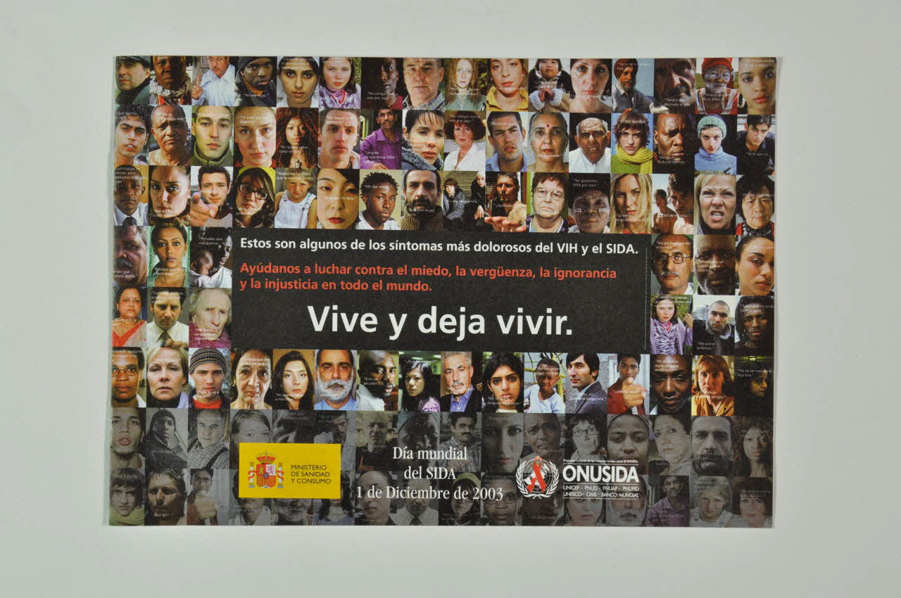 Ministère De La Santé Et Onusida BROCHURE "Vive y deja vivir" Espagne 2003/12 2004.54.38 Photo Mucem