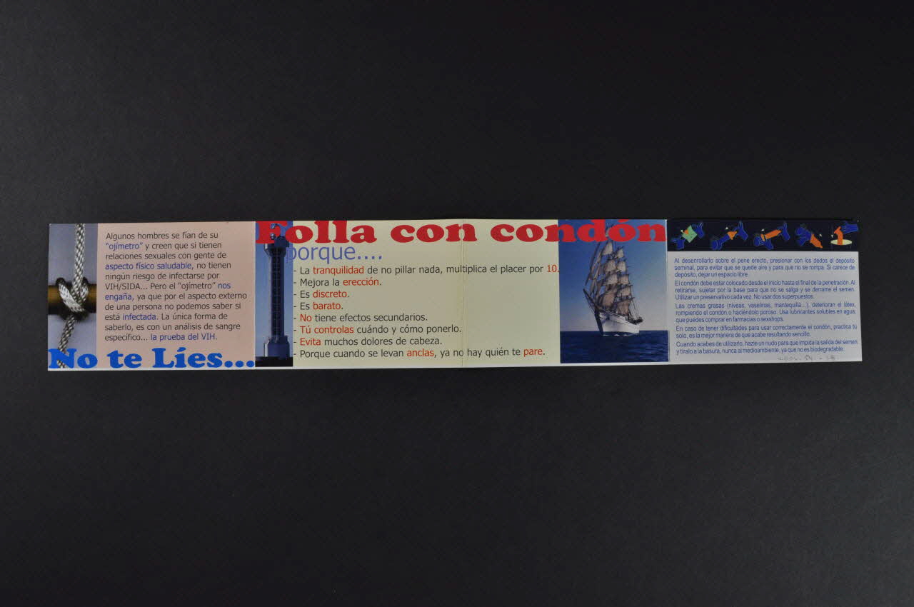 Associacion Ciudadana Cantabra Anti Sida Dépliant "Navega con buen rumbo" (Navigue avec un bon gouvernail) Espagne 2004 2004.54.39 Photo Mucem