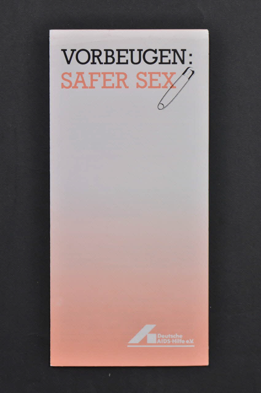 Deutsche Aids-Hilfe Dépliant "Vorbeugen : safer sex" (traduction) Allemagne 1987 2004.55.118 Photo Mucem