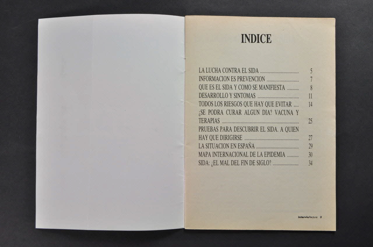 Ediciones 5 BROCHURE "Sida. Como evitar el contagio" (Sida.Comment éviter la contagion) Espagne 1987 2004.55.124  Photo Mucem