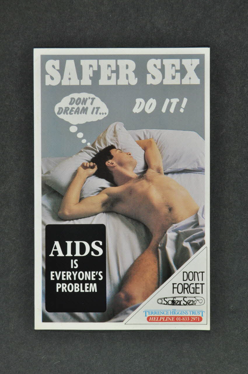 Terrence Higgins Trust tract "Safer sex Do it ! Don't dream it"  (Le safe sex. Pratiquez-le. Ne le rêvez pas) Grande Bretagne 1987 2004.55.127 Photo Mucem