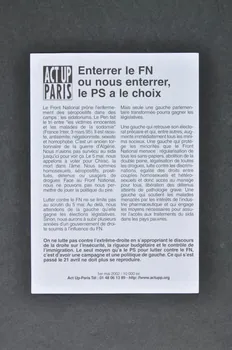 Act Up-Paris tract "Enterrer le FN ou nous enterrer, le PS a le choix" France 2002 2003.97.65 Photo Mucem