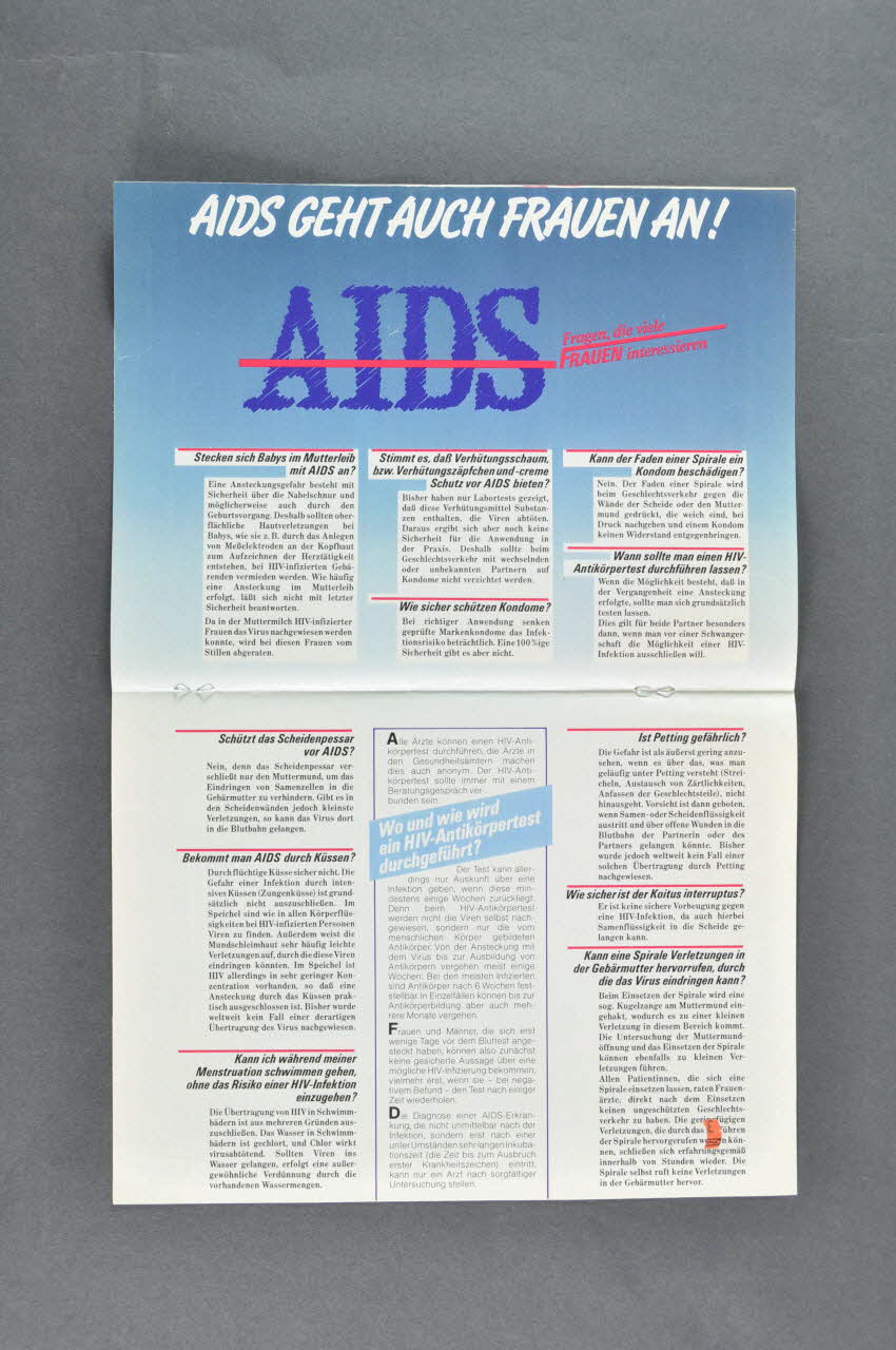 Revue Treffpunkt revue "Treffpunkt" : "AIDS geht auch Frauen an" (Le sida touche aussi les femmes) Allemagne 1987 2004.55.132  Photo Mucem