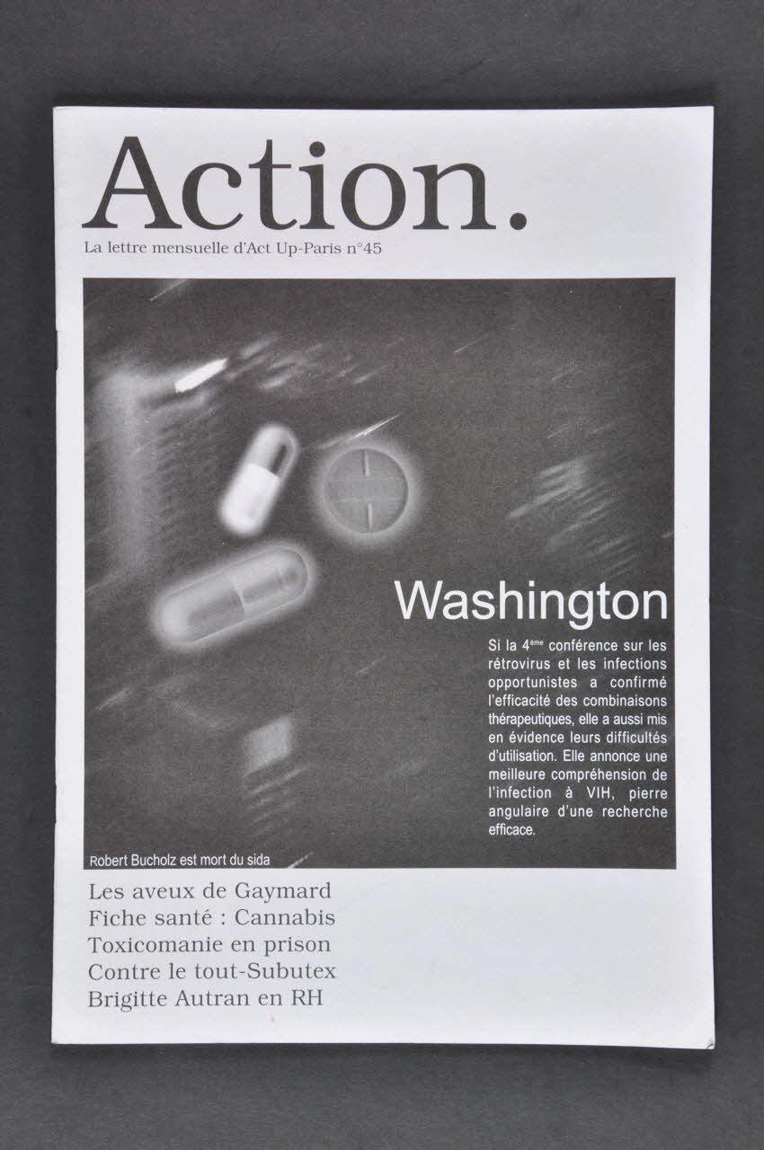 Bulletin associatif "Action ", 1997, n° 45 "Washington" (4ème conférence sur les rétrovirus et les infections opportunistes) 2003.97.69 Photo Mucem