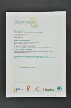 Association de Lutte contre le Sida (ALS) Lyon BROCHURE "Observance & VIH. Avant de commencer un traitement." France 2003 2003.97.7  Photo Mucem