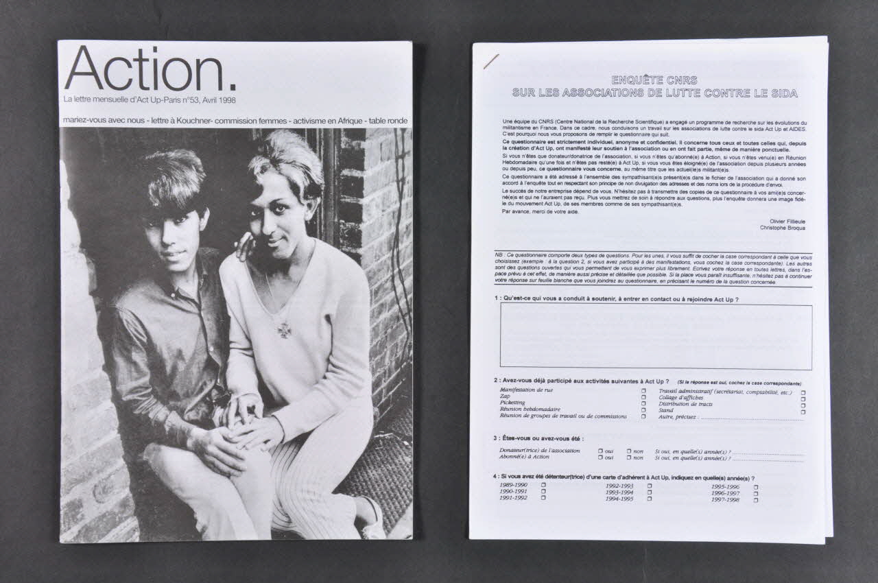 Act Up-Paris Bulletin associatif "Action ", 1998, n° 53 : "Mariez-vous avec nous" France 1998 2003.97.70.1-2 Photo Mucem