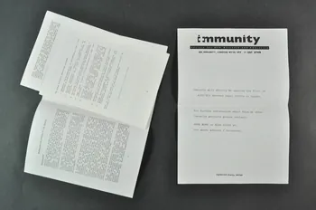 BROCHURE Immunity. Society for HIV research and education" (Immunity. Société pour la recherche sur le VIH et l'éducation) Grande Bretagne 1987 2004.55.136.1-2 Photo Mucem