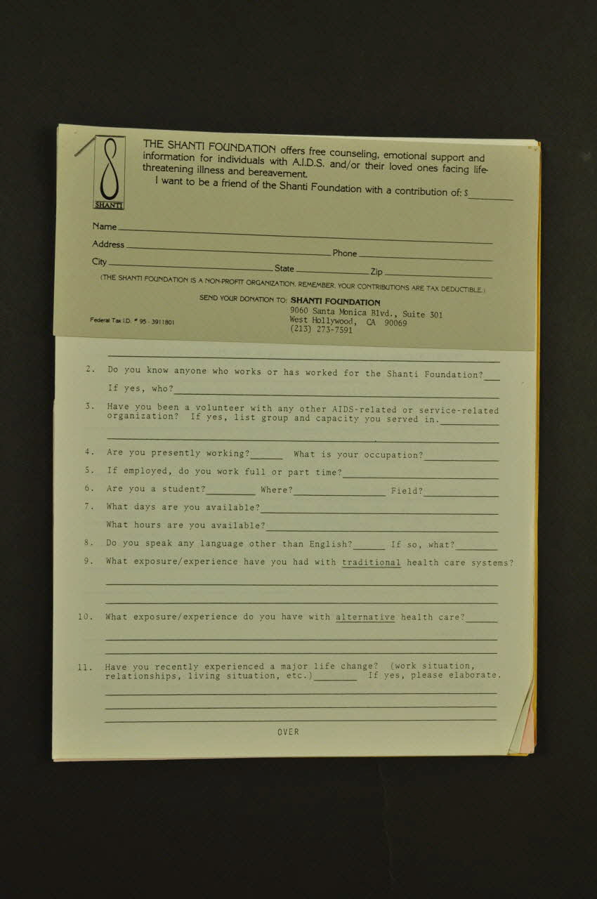 The Shanti Foundation tract "The shanti foundation" (La fondation Shanti) USA 1987 2004.55.137 Photo Mucem