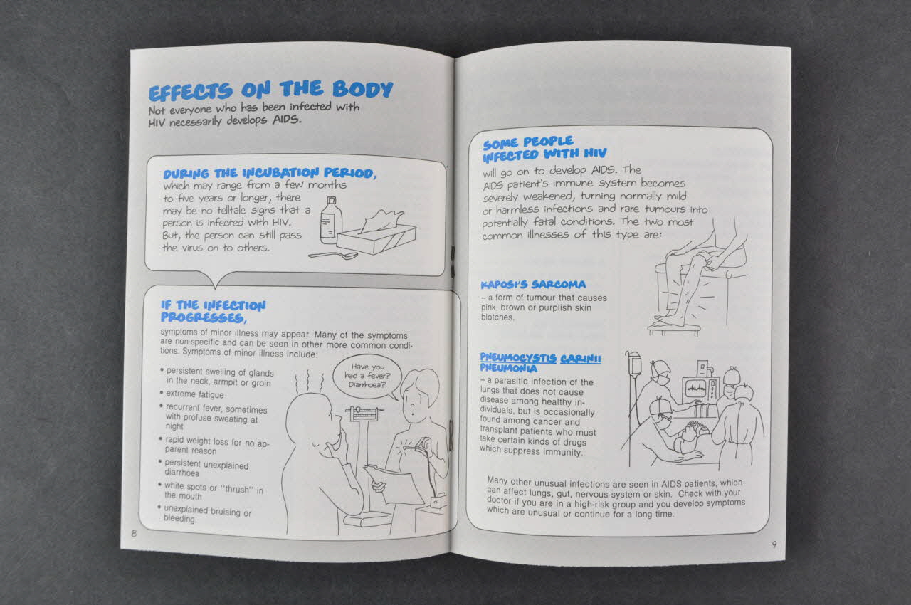 Scriptographic Publications BROCHURE "What everyone should know about AIDS" (Ce que tout le monde devrait savoir sur le sida) Grande Bretagne 1987 2004.55.139 Photo Mucem