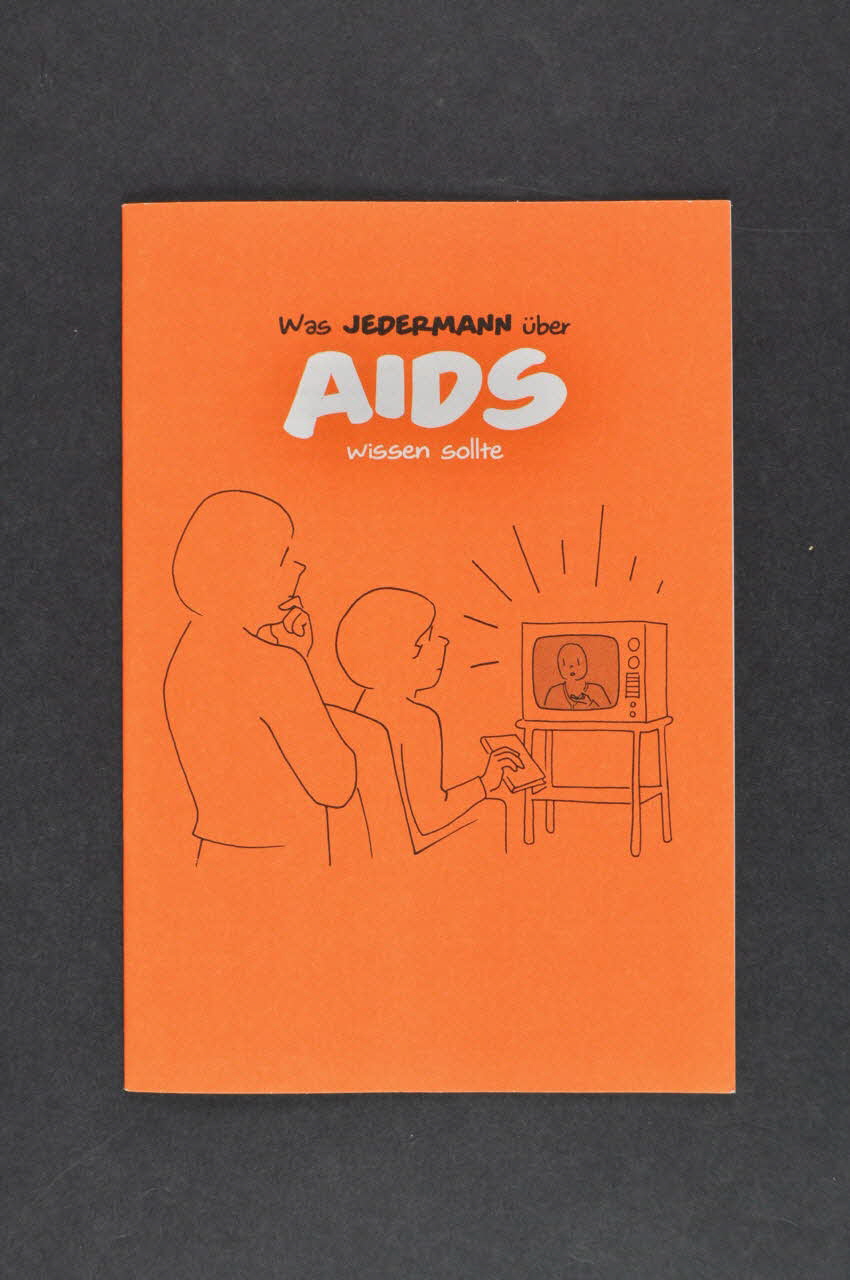 Scriptographic Publications BROCHURE "Was Jedermann über AIDS wissen sollte" (Ce que tout le monde devrait savoir sur le sida) Grande Bretagne 1988 2004.55.140 Photo Mucem