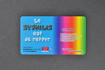 Association pour la Recherche, la Communication et les Actions pour l'Accès aux Traitements (ARCAT) Carte d'information "La syphilis est de retour" France 2002/6 2003.97.91 Photo Mucem
