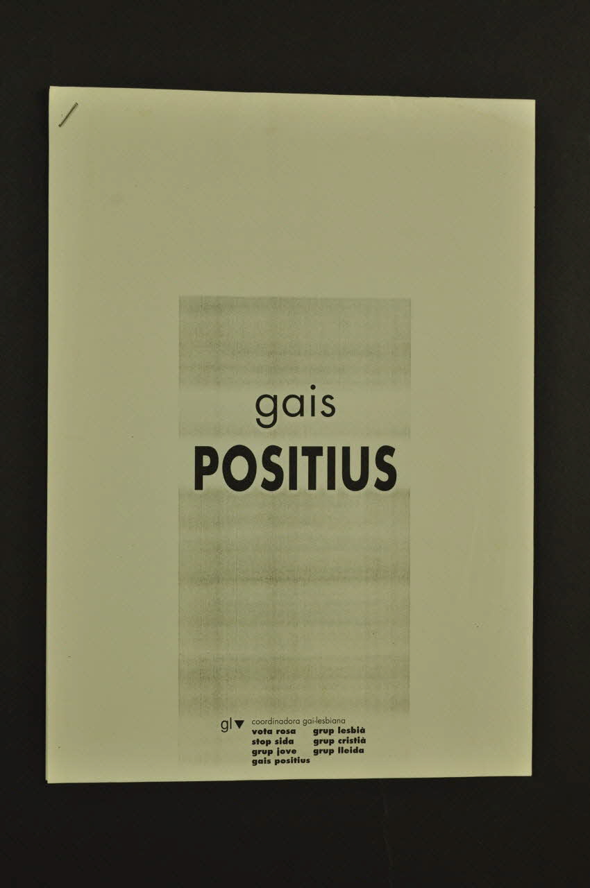 Gais Positius Feuille d'information Espagne 1988 2004.55.162 Photo Mucem