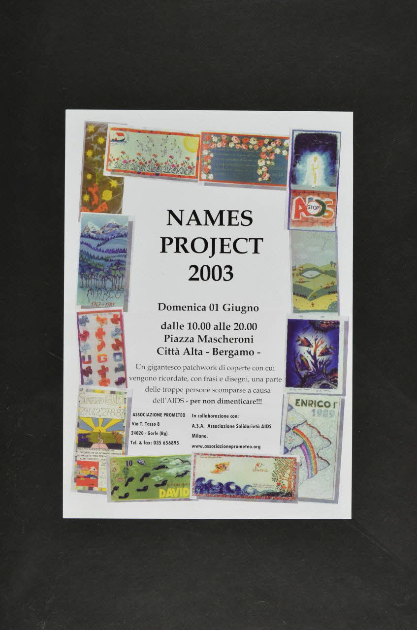 affichette "Names project 2003" Italie 2003/6 2003.98.21 Photo Mucem