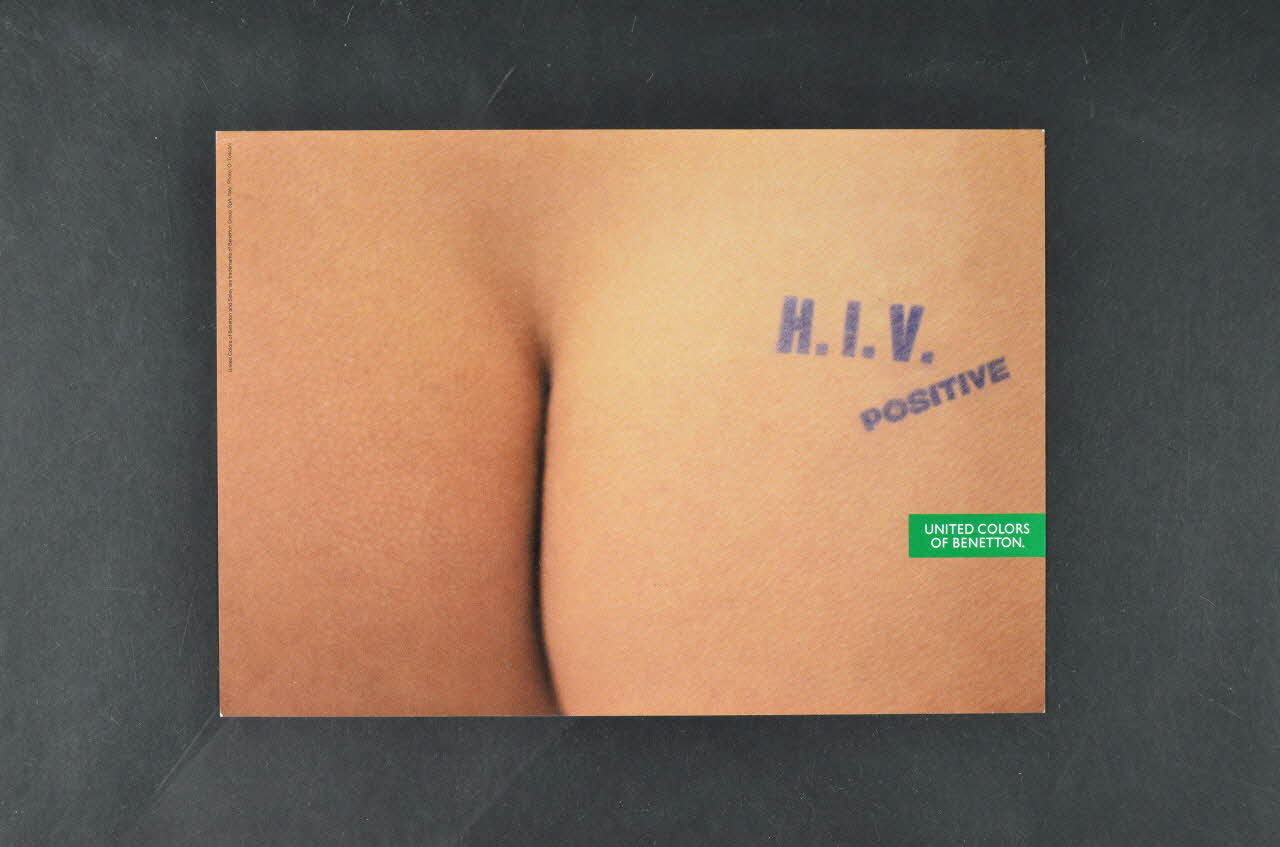 United Colors Of Benetton affichette Fesse tatouée H.I.V Positive Italie 1993 2003.98.28 Photo Mucem