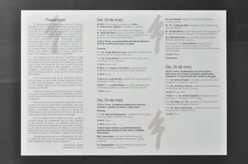 Generalitat De Catalogne Dépliant Séminaire : "Malalties infeccioses en l'ambit penitenciari. Criteris de politica juridica." (Maladies infectieuses en milieu pénitentiaire. Critères de politique juridique) Espagne 1994 2004.55.176 Photo Mucem