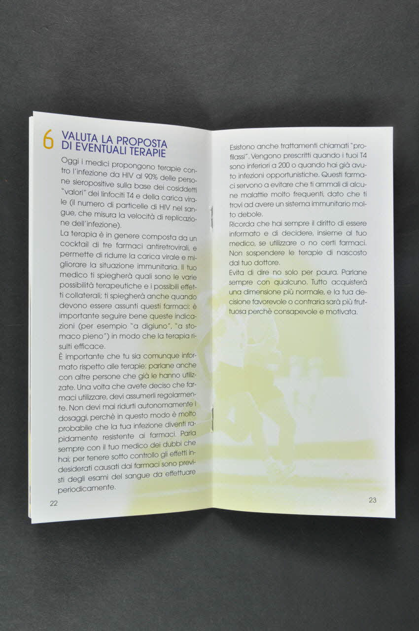 Associazione Solidarieta Aids (ASA) - Milano BROCHURE "Como restare in buona salute " Italie 1999 2003.98.34 Photo Mucem