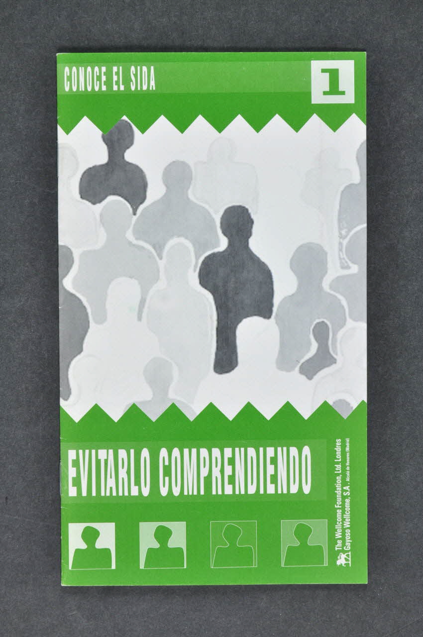 The Wellcome Foundation, London BROCHURE "Conoce el sida 1.  Evitarlo Comprediendo" (en espagnol) (Connaître le sida?  L'éviter en le comprenant) Grande Bretagne 1993 2004.55.183 Photo Mucem
